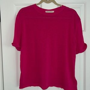 Free People Cassidy Tee Hot Pink Size Small